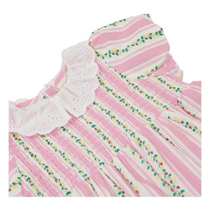 Goldie + Ace - Vestido fruncido a rayas | Rosa