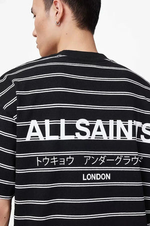 Camiseta de hombre de algodón con rayas UNDERGRND de AllSaints