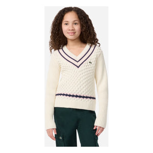 Lacoste - Jersey de punto trenzado de algodón orgánico | Crudo