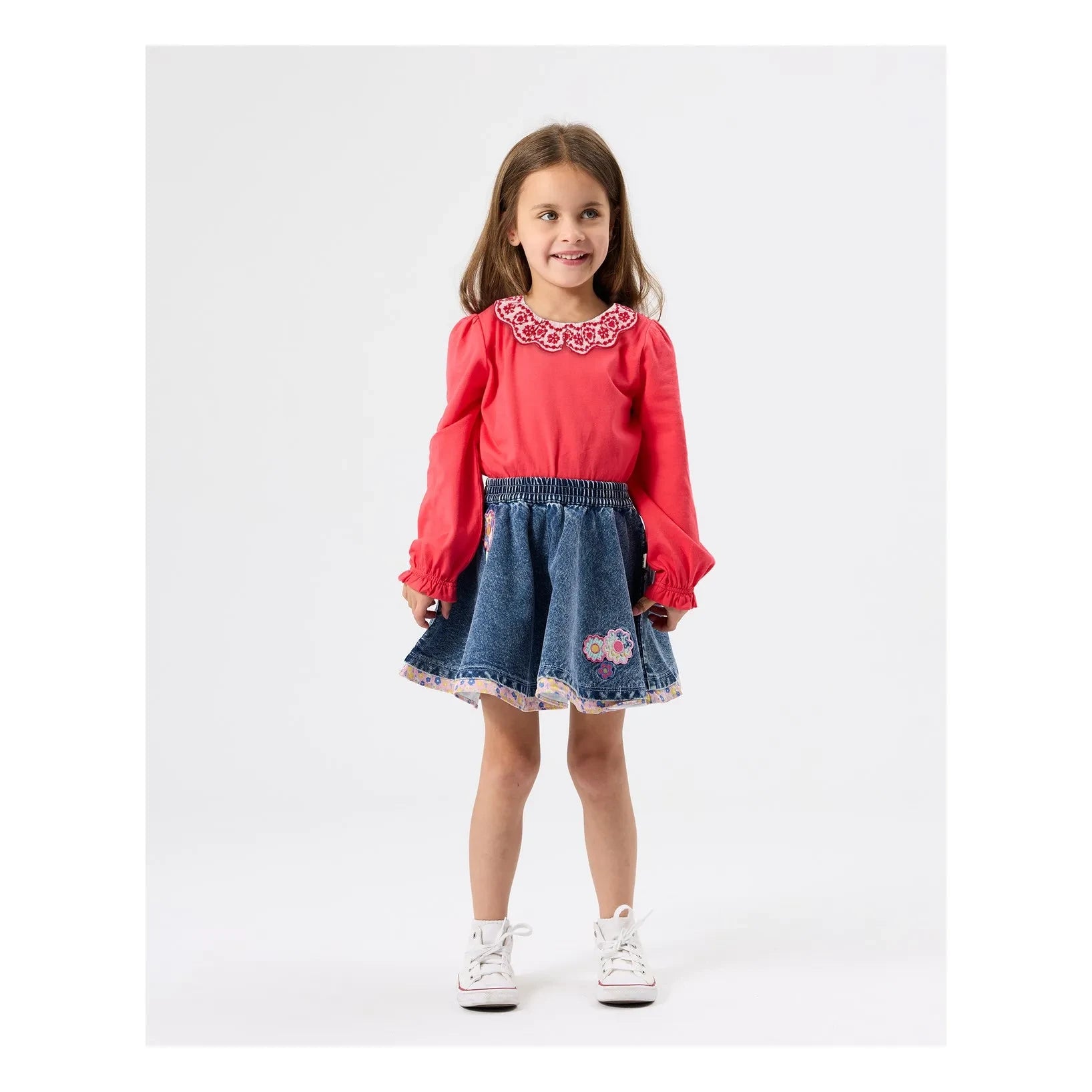 Goldie + Ace - Blusa Bordada | Fucsia