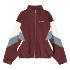 Cos I Said So - Chaqueta de algodón orgánico con bloques de color | Burdeos