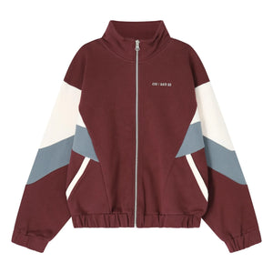Cos I Said So - Chaqueta de algodón orgánico con bloques de color | Burdeos