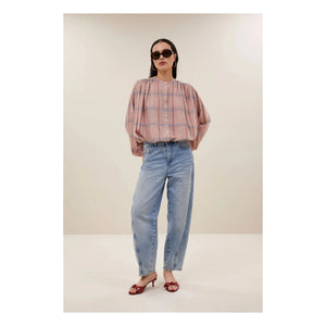 By Bar - Blusa de algodón orgánico Nyka | Rosa empolvado