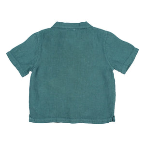 Búho - Camisa de lino | Azul pavo real