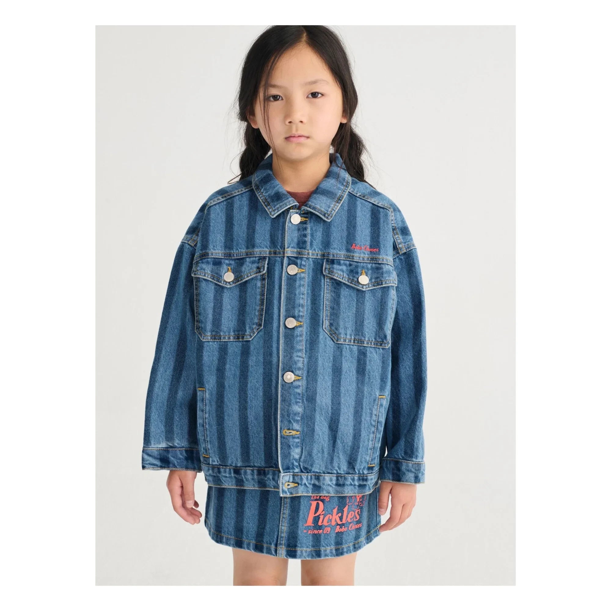 Bobo Choses - Chaqueta vaquera de algodón orgánico a rayas | Azul