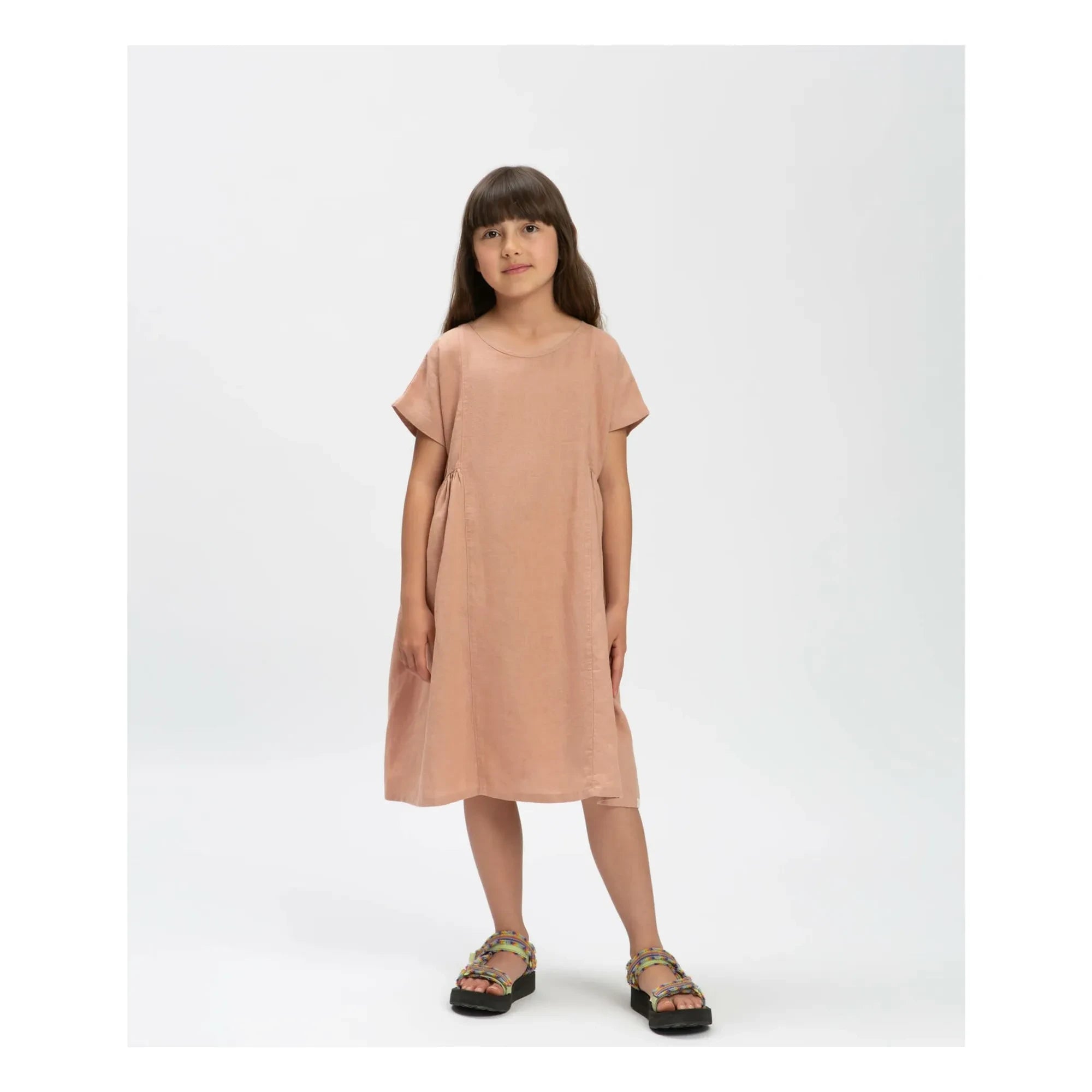Matona - Vestido de lino | Rosa empolvado