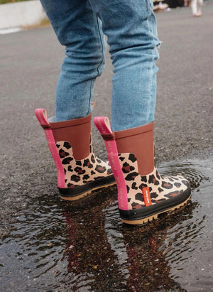 Hola Hossy - Botas de lluvia de leopardo | Marrón
