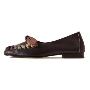 Hereu - Juliol Foulard Mocasín de Cuero | Castaño Oscuro