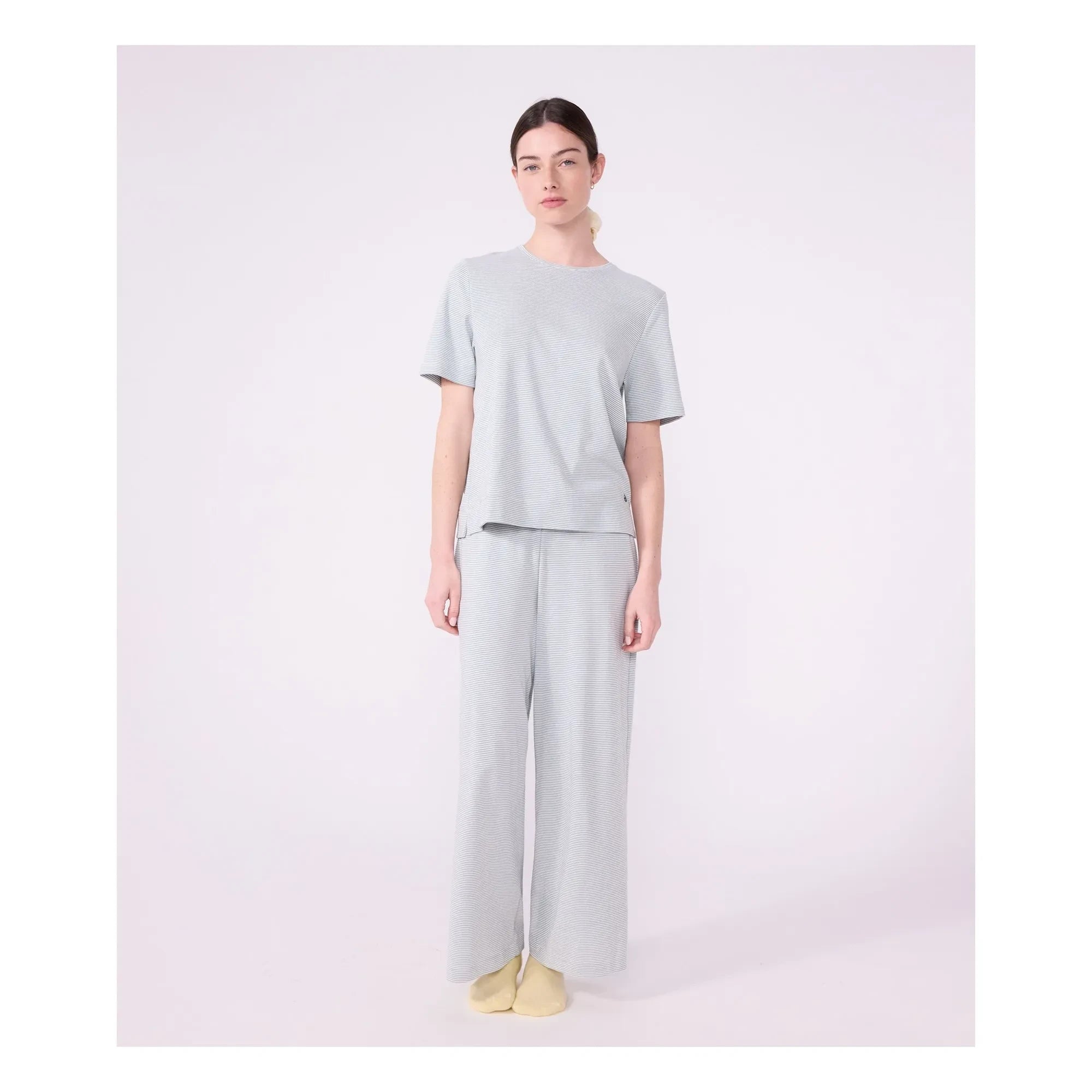 Petit Bateau - Pijama de algodón orgánico a rayas | Azul