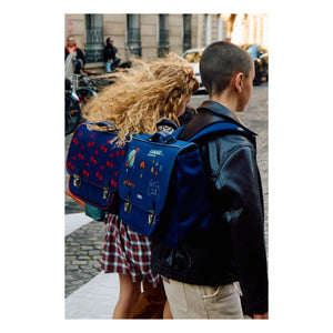 Caramel & Cie - Bolso pequeño Velvet Cherries | Azul marino