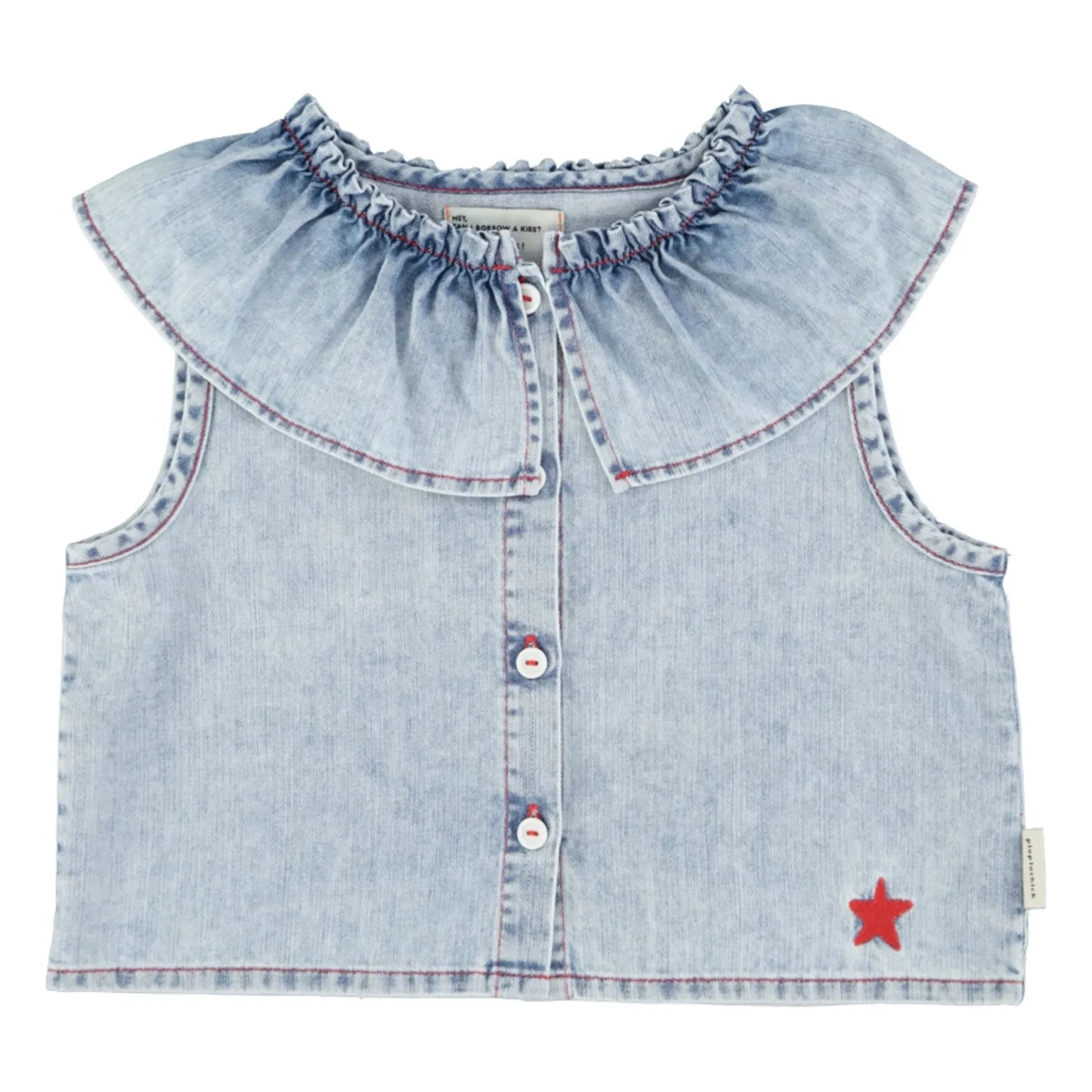 Piupiuchick - Blusa vaquera sin mangas Etoile | Azul lavado
