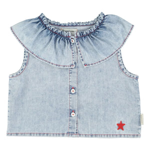 Piupiuchick - Blusa vaquera sin mangas Etoile | Azul lavado