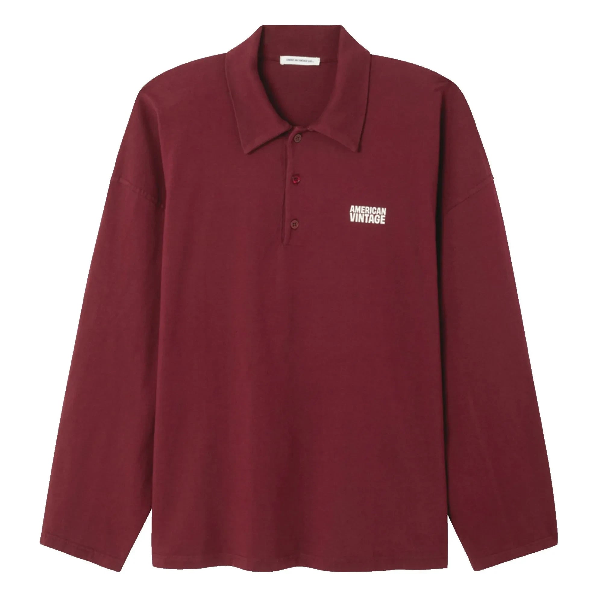 American Vintage - Camiseta Polo Ancha | Burdeos
