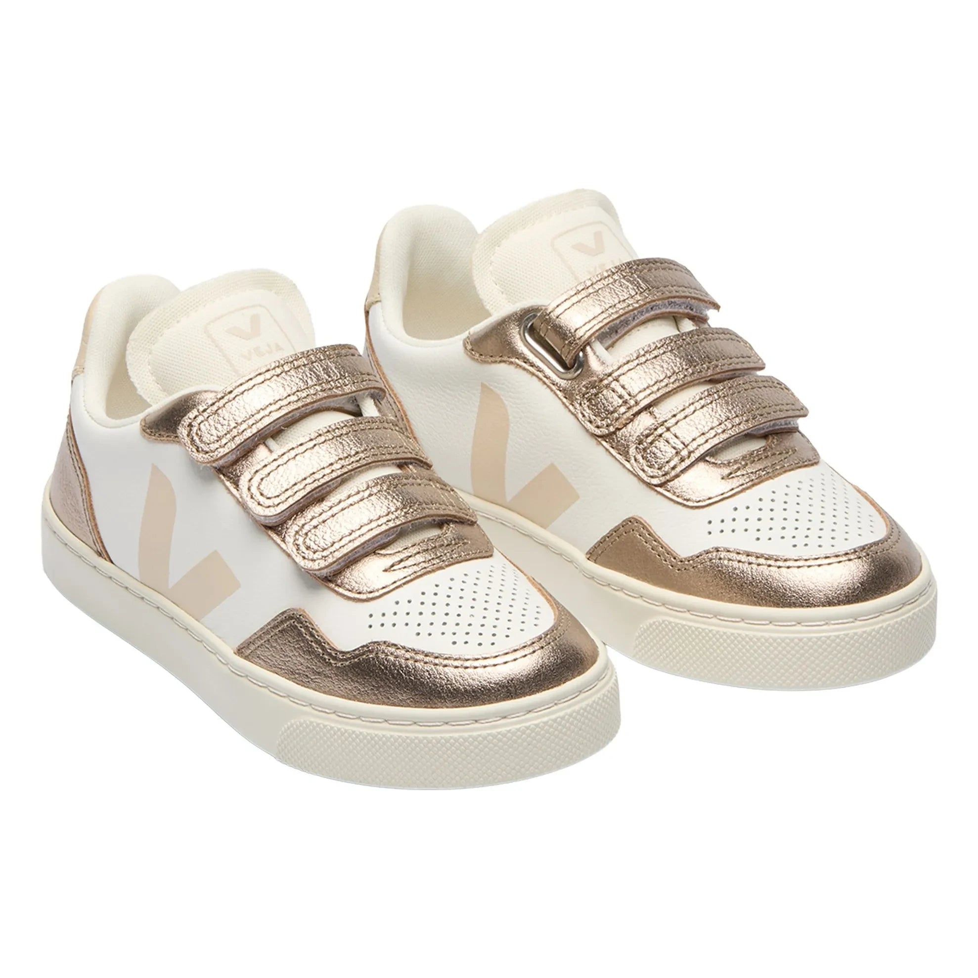 Veja - Zapatillas de piel con rascador V-90 O.T. | Bronce