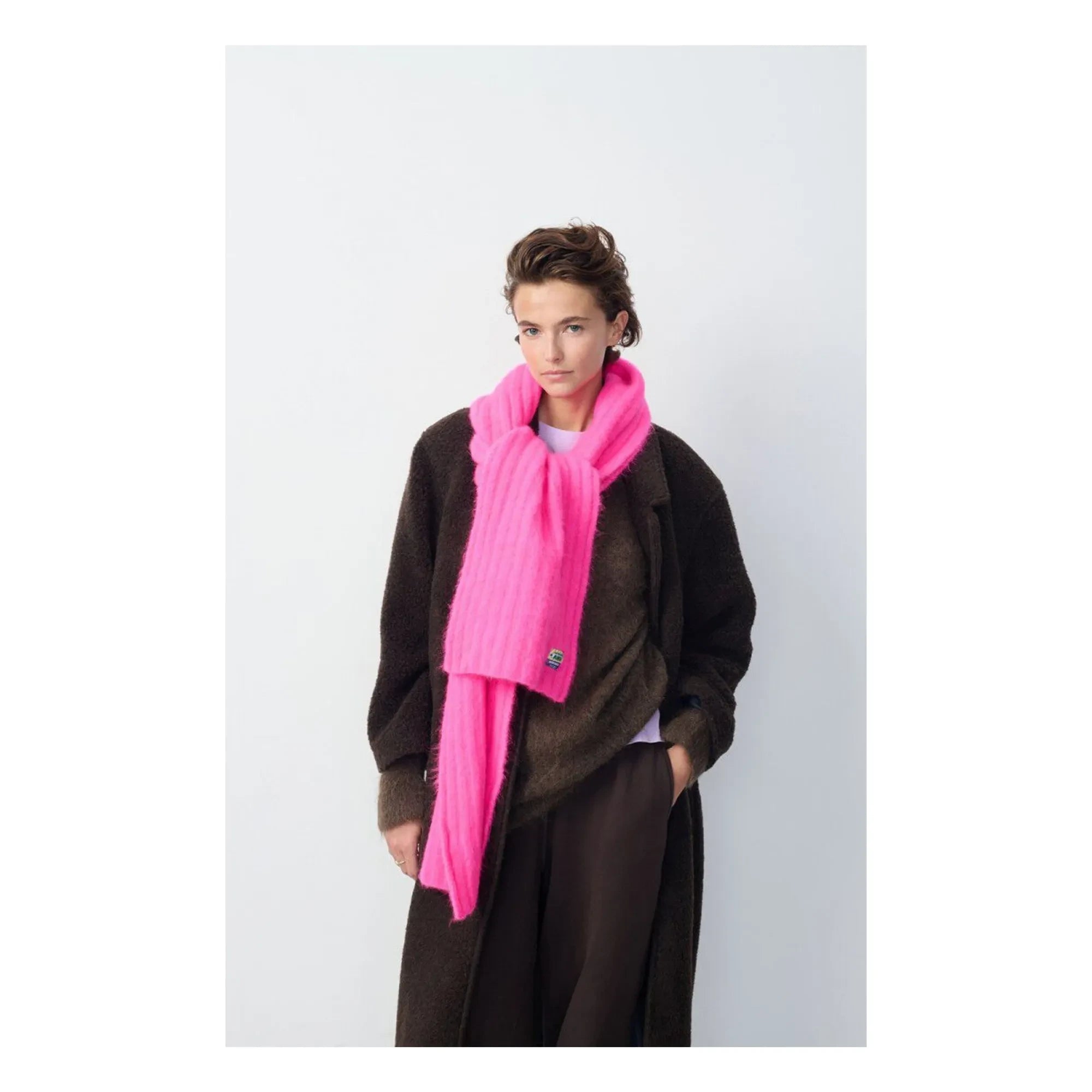 American Vintage - Vitow Bufanda de lana y alpaca | Rosa flúor