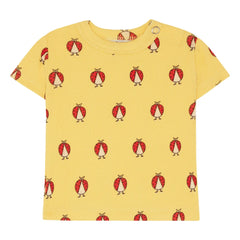 The Campamento - Camiseta Bebé de Algodón Orgánico Coccinelles | Amarillo