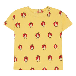 The Campamento - Camiseta Bebé de Algodón Orgánico Coccinelles | Amarillo