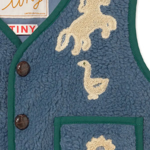 Tinycottons - Chaqueta sin mangas estilo sherpa Oies | Azul