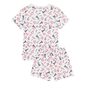 Petit Bateau - Pijama corto París | Blanco