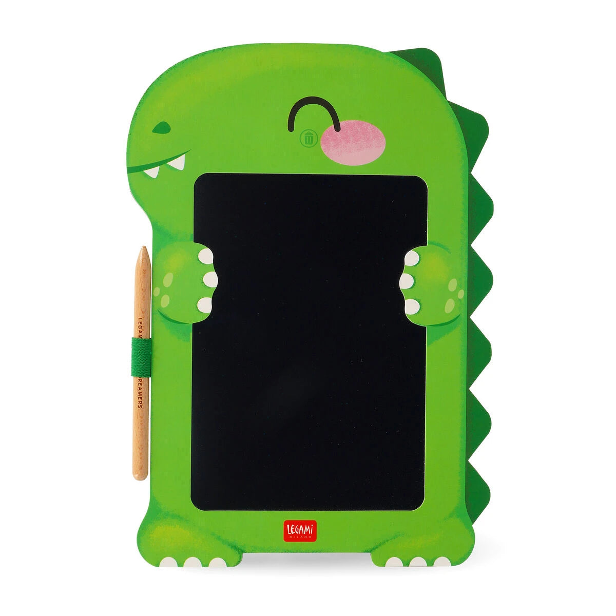 Legami - Tabla de Dinosaurio Portátil LCD en Cartón - Pizarra Mágica de Bocetos