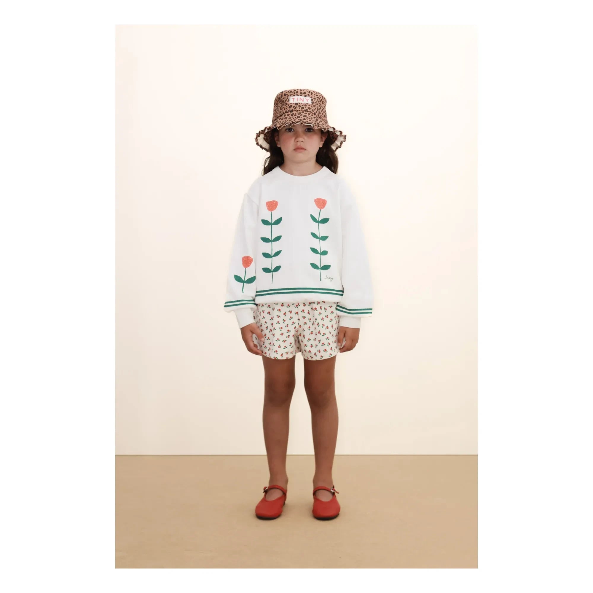 Tinycottons - Sudadera con flores de algodón orgánico | Blanco