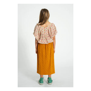 Piupiuchick - Amarillo | Blusa con volante y estampado de cerezas