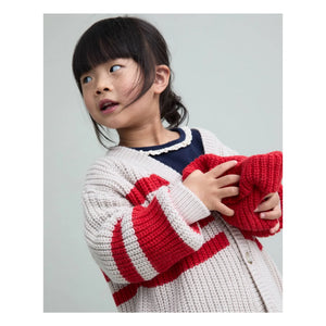 Búho - Cardigan Rayado | Rojo
