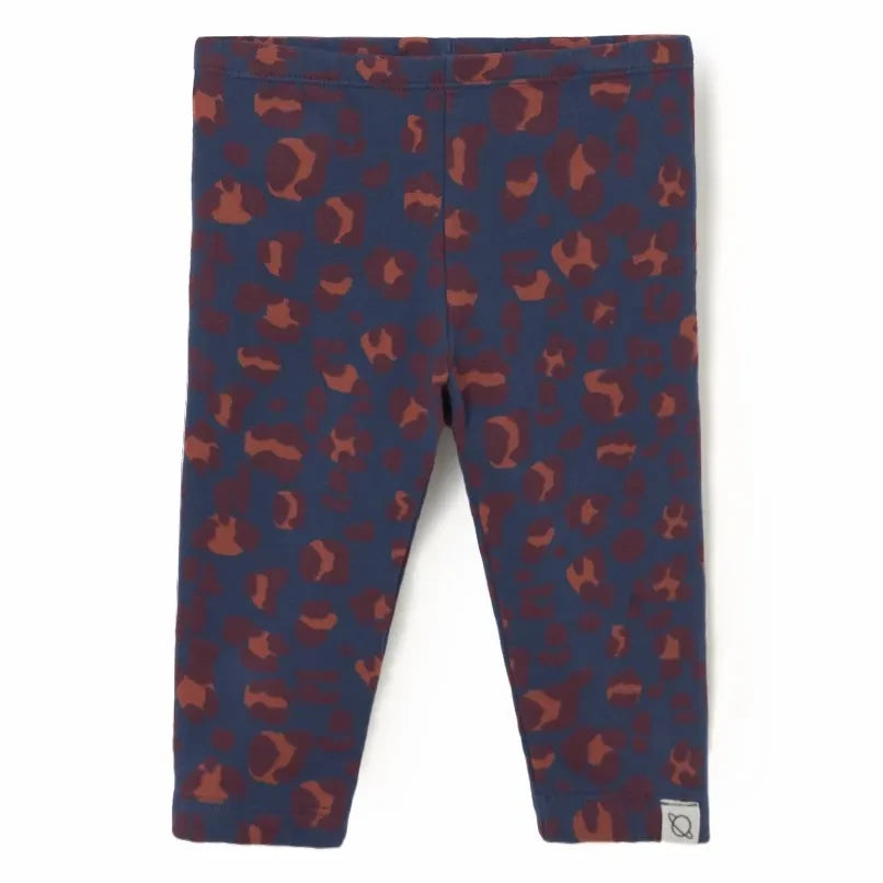 Cozmo - Leggings de Leopardo de Algodón Orgánico para Bebé | Azul marino