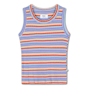 Repose AMS - Camiseta de tirantes acanalada a rayas de algodón orgánico | Lila