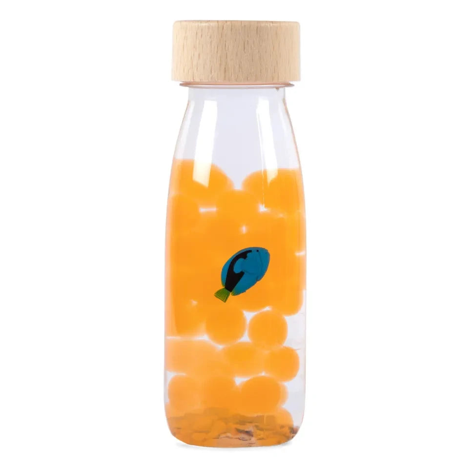 Petit Boum - Botella sensorial de peces | Naranja