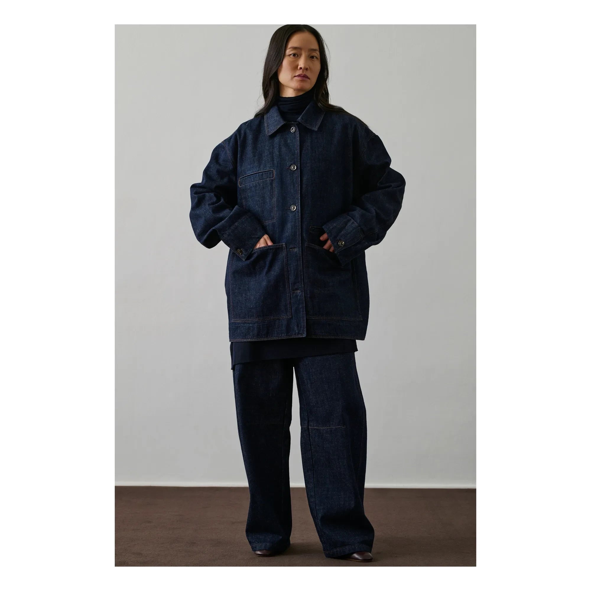 Soeur - Chaqueta de algodón orgánico Domingo Denim | Vaquero sin lavar