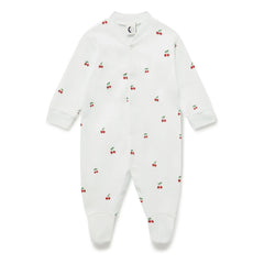Sleepy Doe - Pijama con pies Cherry de algodón orgánico | Blanco