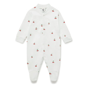 Sleepy Doe - Pijama con pies Cherry de algodón orgánico | Blanco