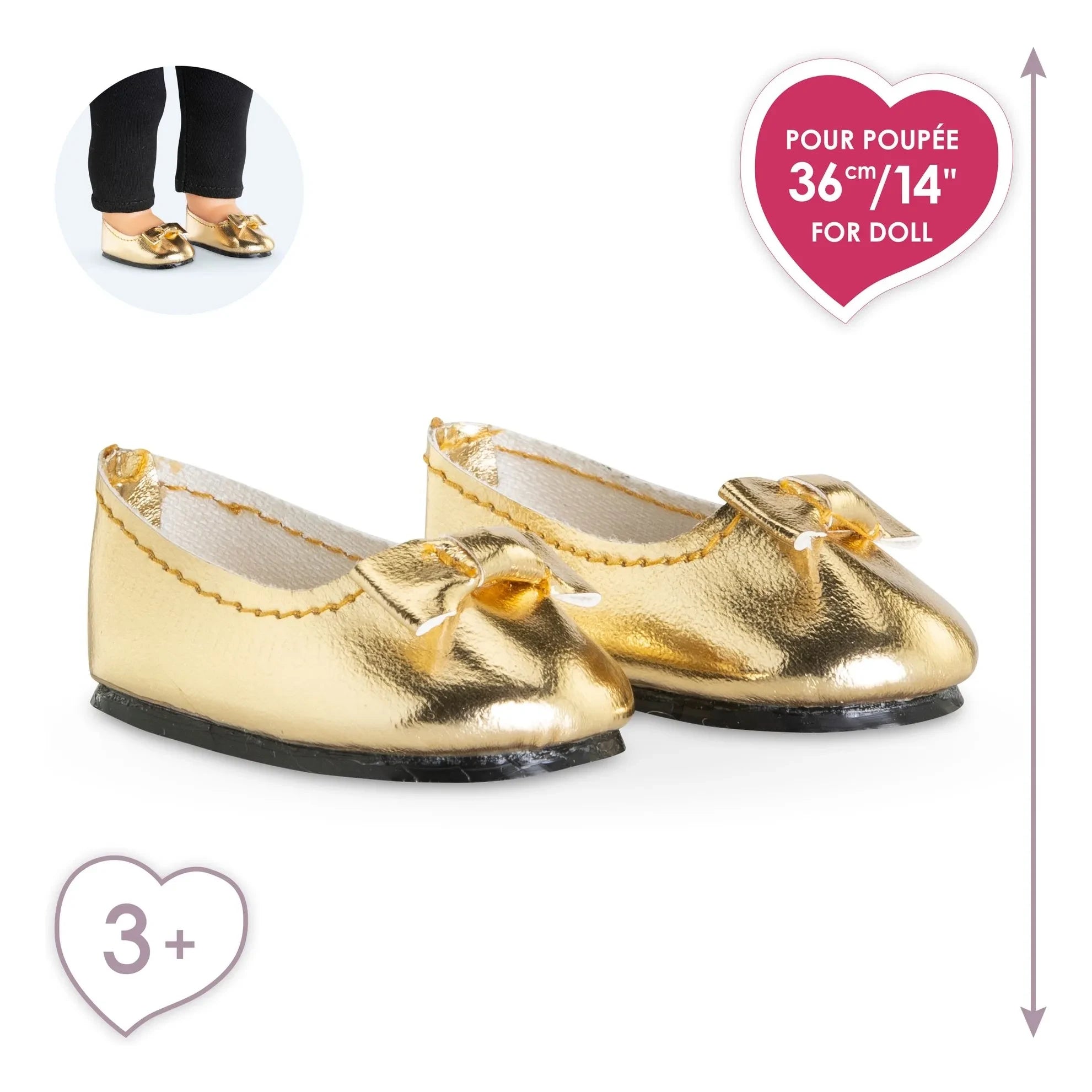 Corolle - Bailarinas doradas para muñecas de 36 cm | Dorado