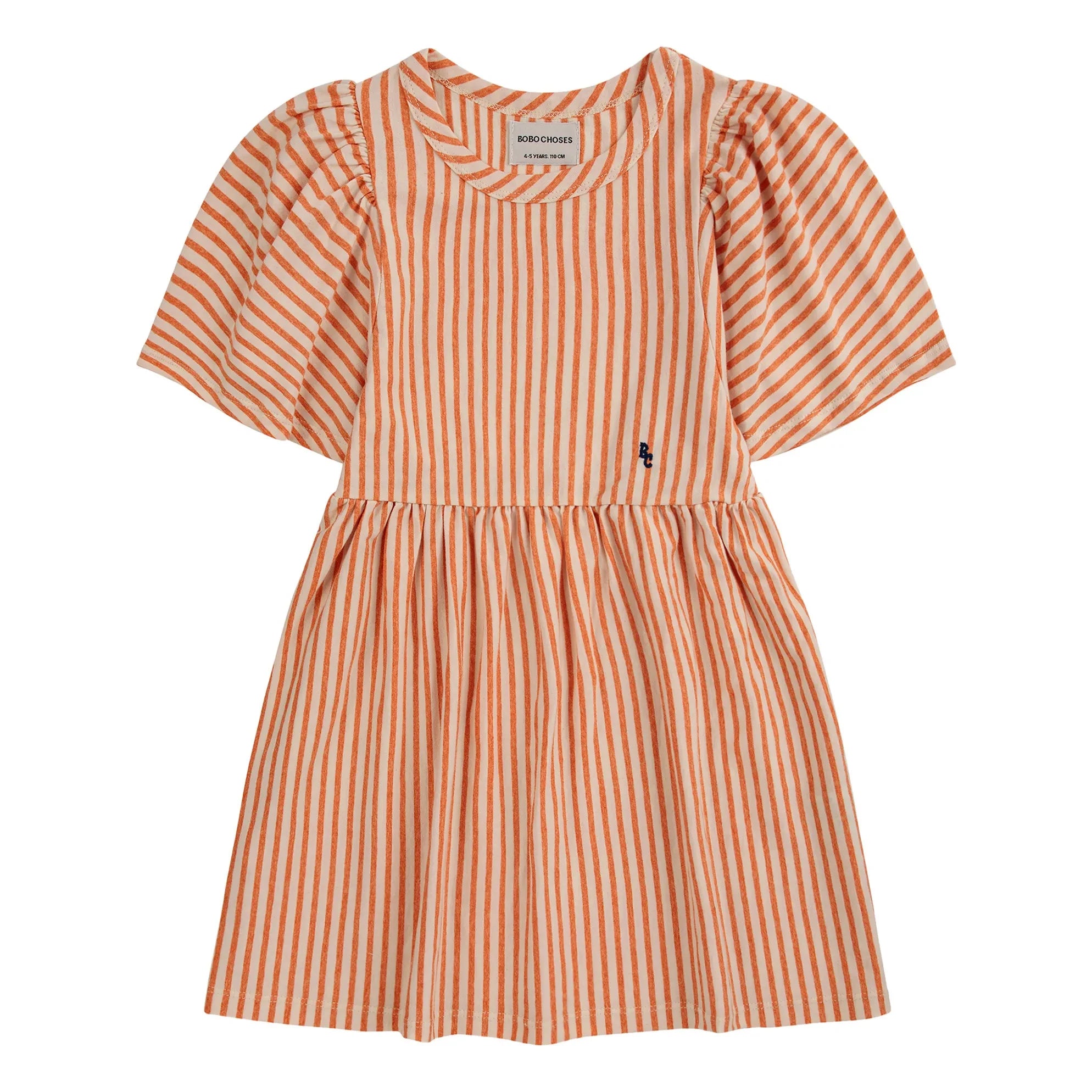 Bobo Choses - Vestido de algodón orgánico a rayas | Naranja