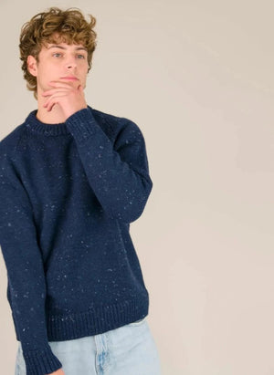 Origin Knitwear - Suéter de Lana Gruesa Raglan | Azul Oscuro