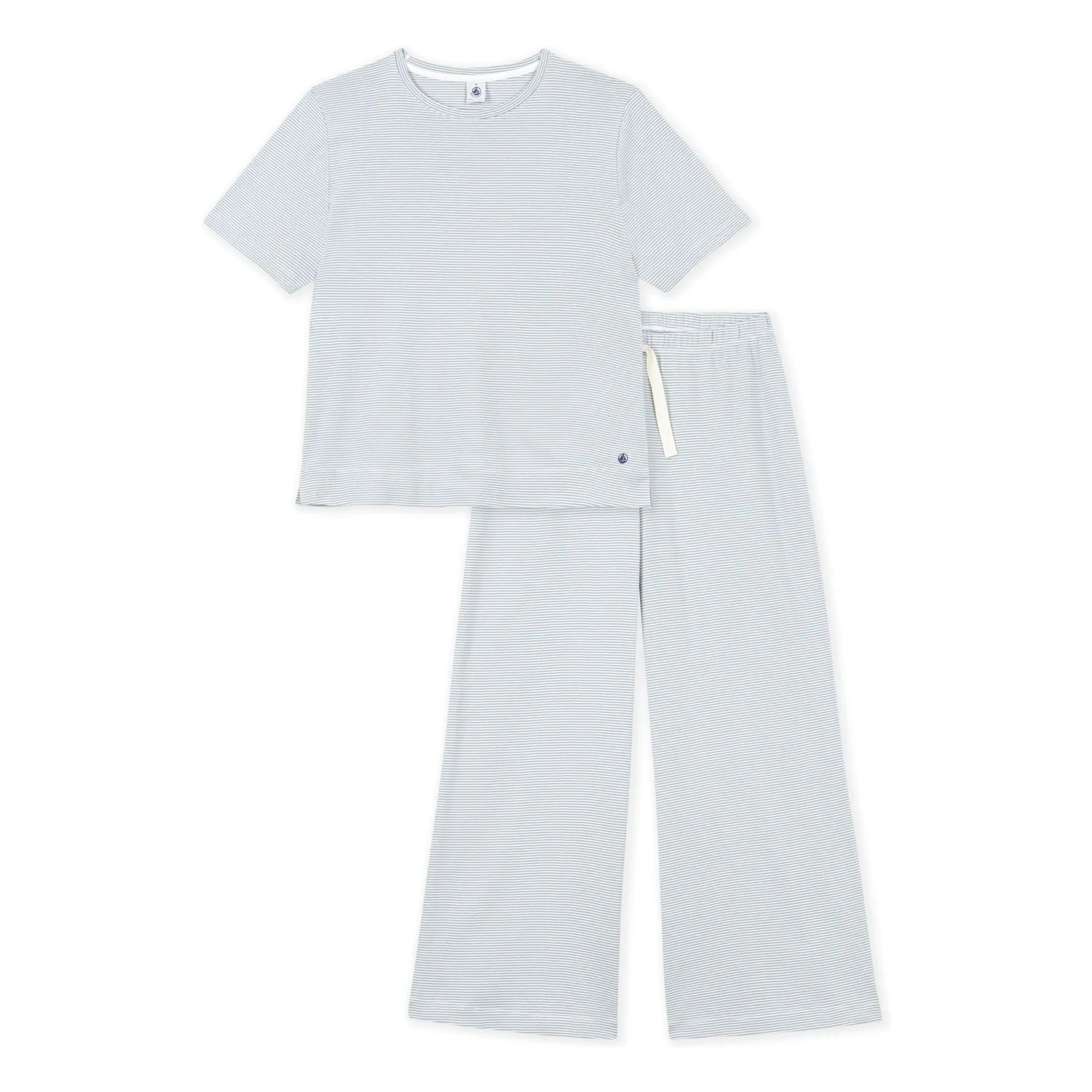 Petit Bateau - Pijama de algodón orgánico a rayas | Azul