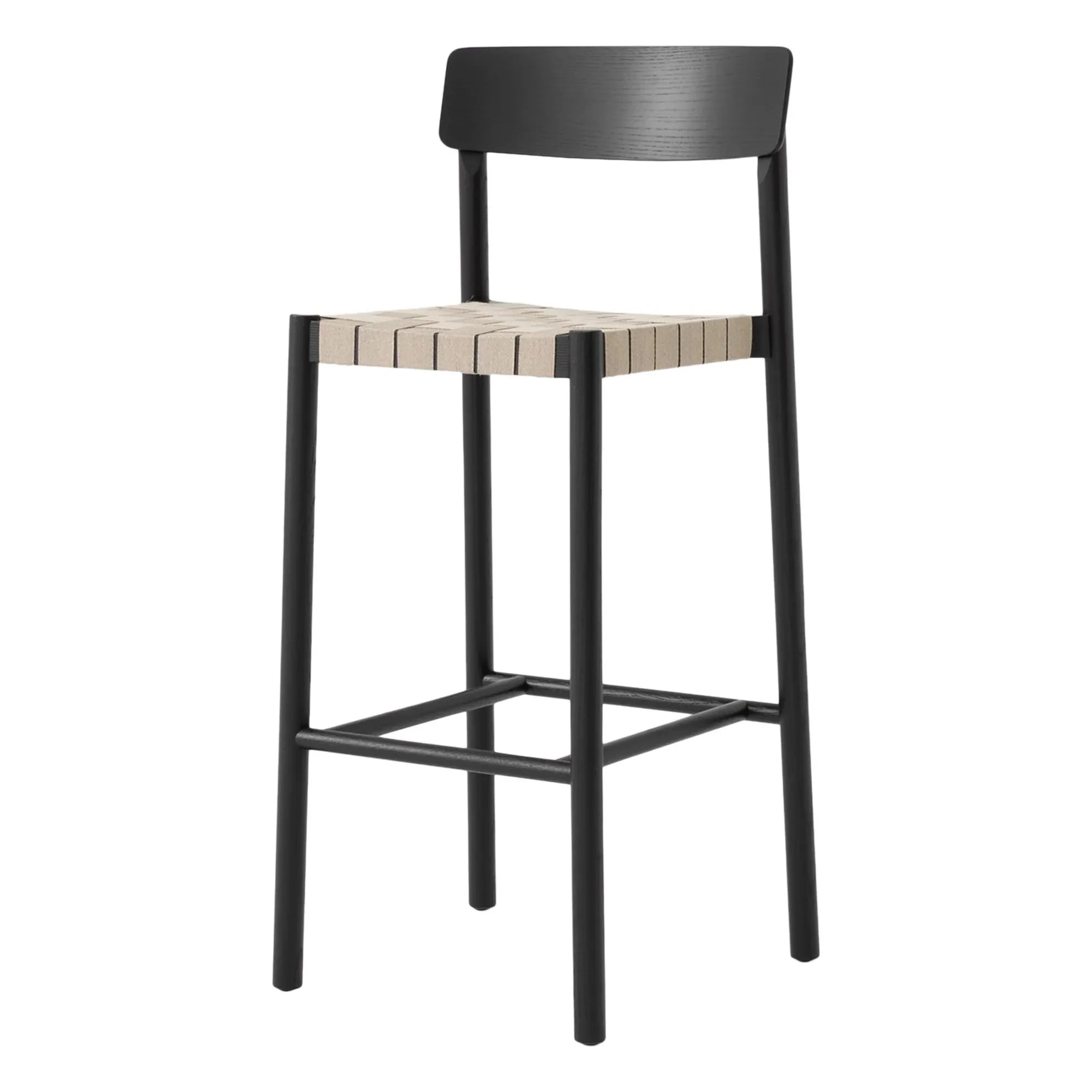 & Tradition - Taburete de bar de mimbre Betty TK15 de madera de fresno natural de 75 cm