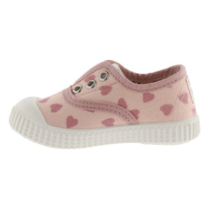 Victoria - Zapatillas de Lona Elásticas Hearts | Rosa Viejo