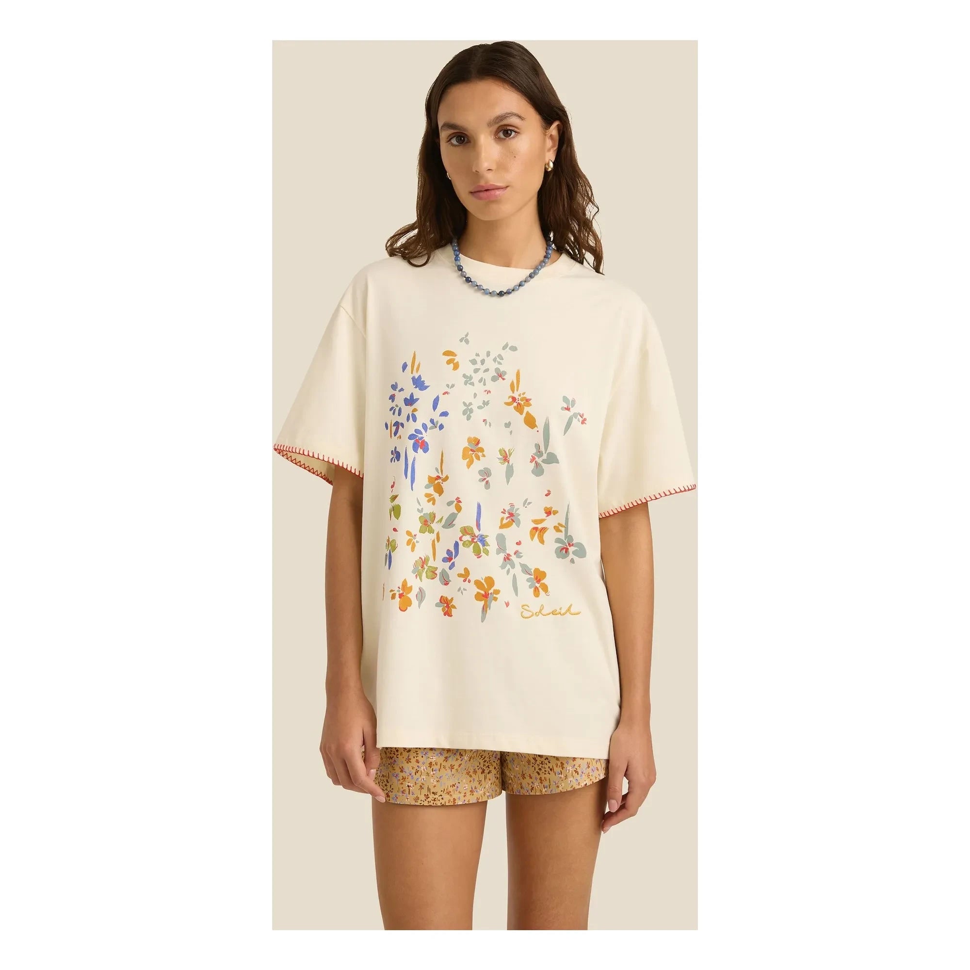 Soleil Soleil - Camiseta de algodón orgánico Posy | Beige