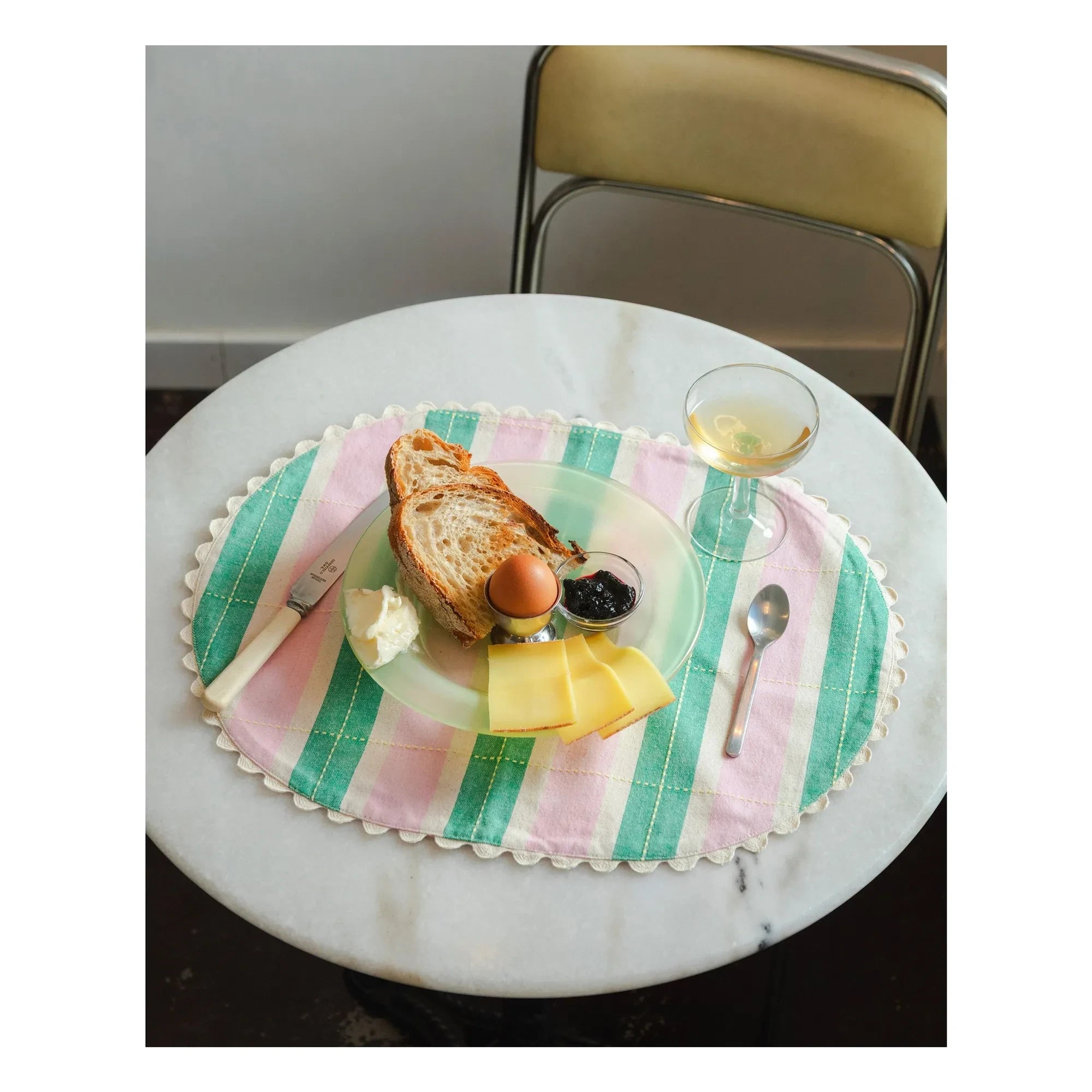 Tarta Gelatina - Manteles individuales de algodón orgánico - Set de 2 | Verde