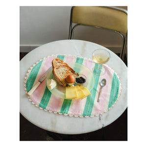 Tarta Gelatina - Manteles individuales de algodón orgánico - Set de 2 | Verde