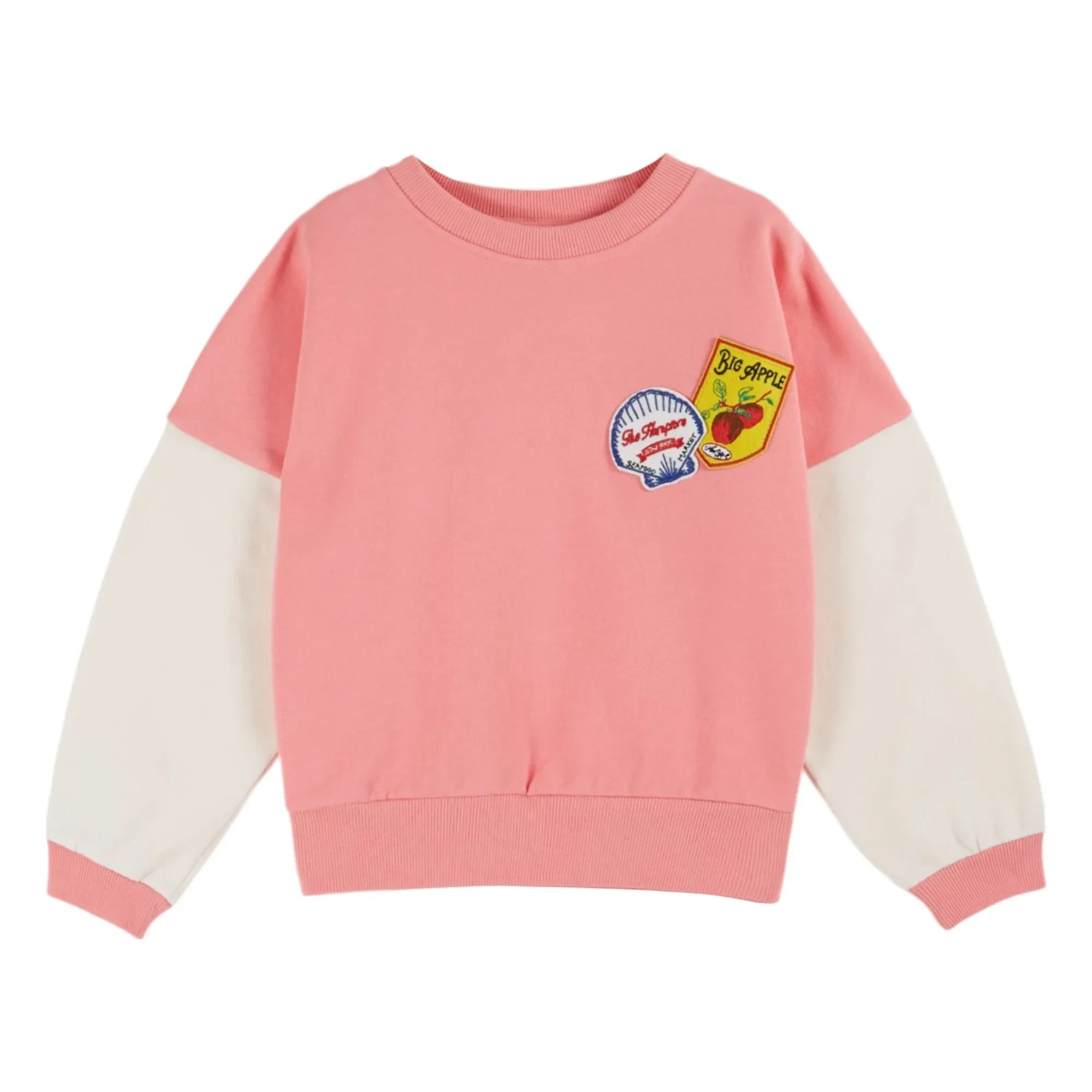 Emile et Ida - Sudadera rosa de algodón orgánico con roseta