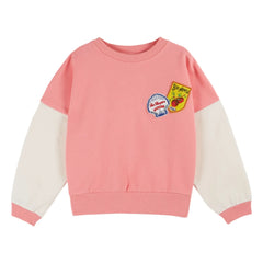 Emile et Ida - Sudadera rosa de algodón orgánico con roseta