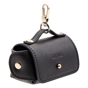 Cafide - Dispensador de bolsas de cuero vegano | Negro