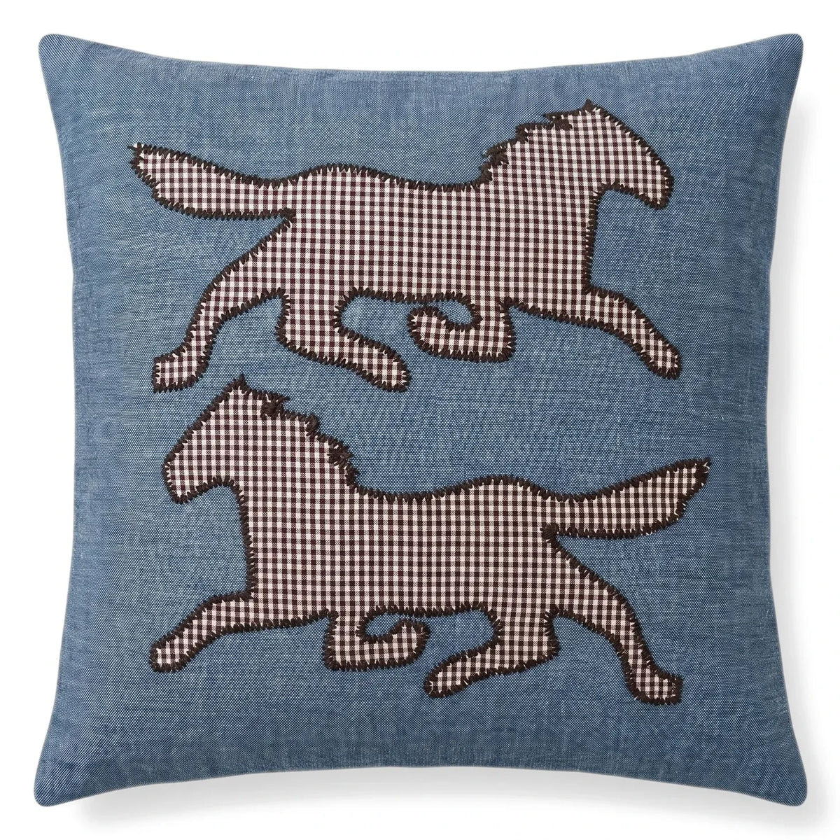 Editions Aimable - Cojín Hector con caballo | Chambray azul