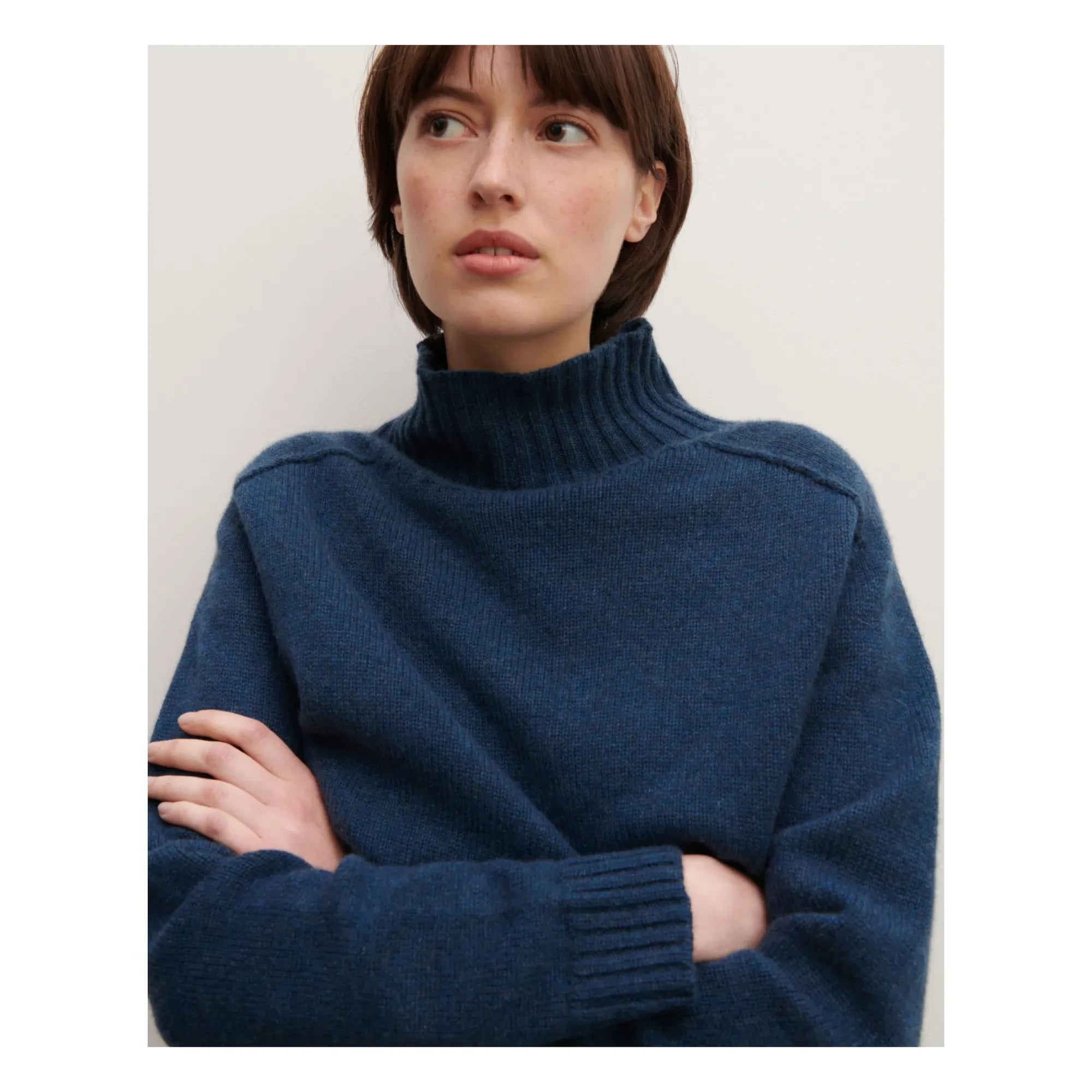 Bompard - Suéter con cuello martillo de cachemira | Azul marino