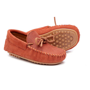 Pèpè - Mocasines de nubuck de dos piezas | Rojo ladrillo