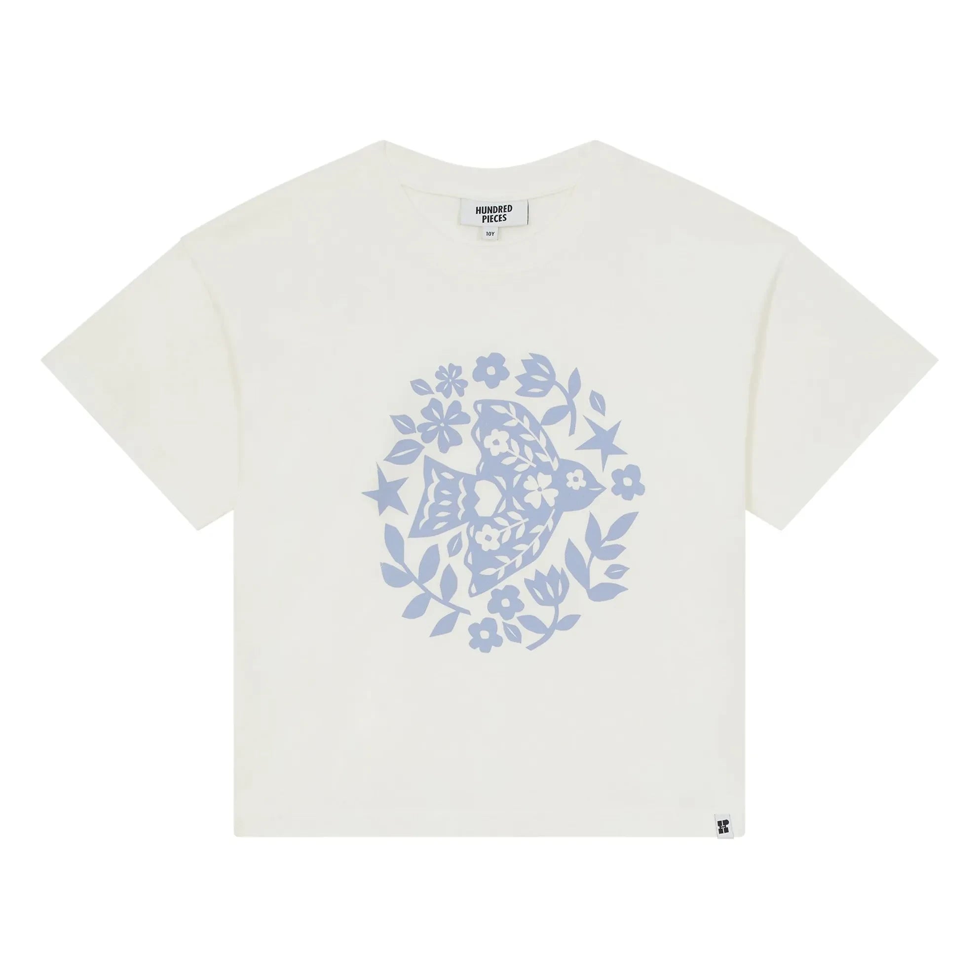 Hundred Pieces - Camiseta de algodón orgánico Luna Oiseau | Blanco