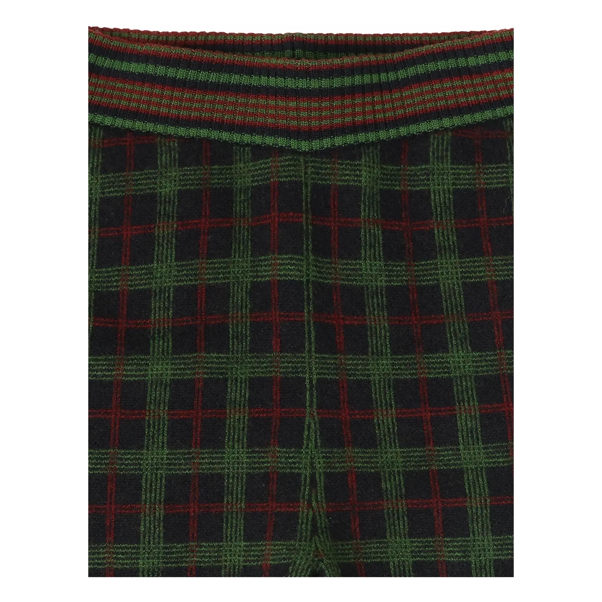 FUB - Pantalón de lana merina afieltrada Carreaux verde